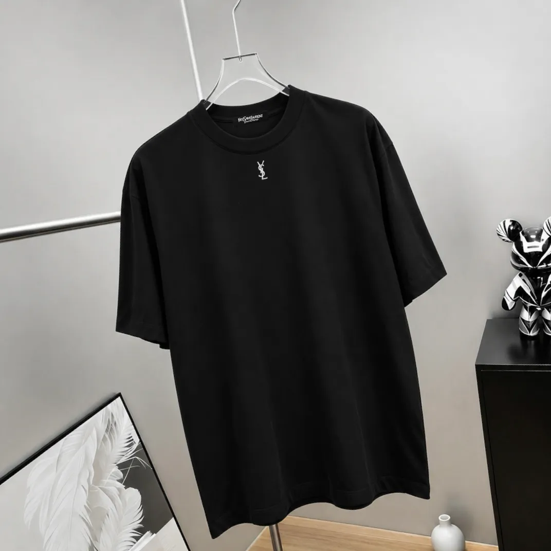 YSL～ * logo 《 》 tee ， Same Style ， : Black White Coffee Brown Size：S（90-130 ） M（125-150 ） L（135-165 ） XL（160-190 ） XXL（185-220 ）